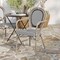 Merrick Lane Mael Set of Two Stacking Thonet Bistro Style Chair with Arms, Textilene Seat, and Bamboo Finished Metal Frame for Indoor/Outdoor Use